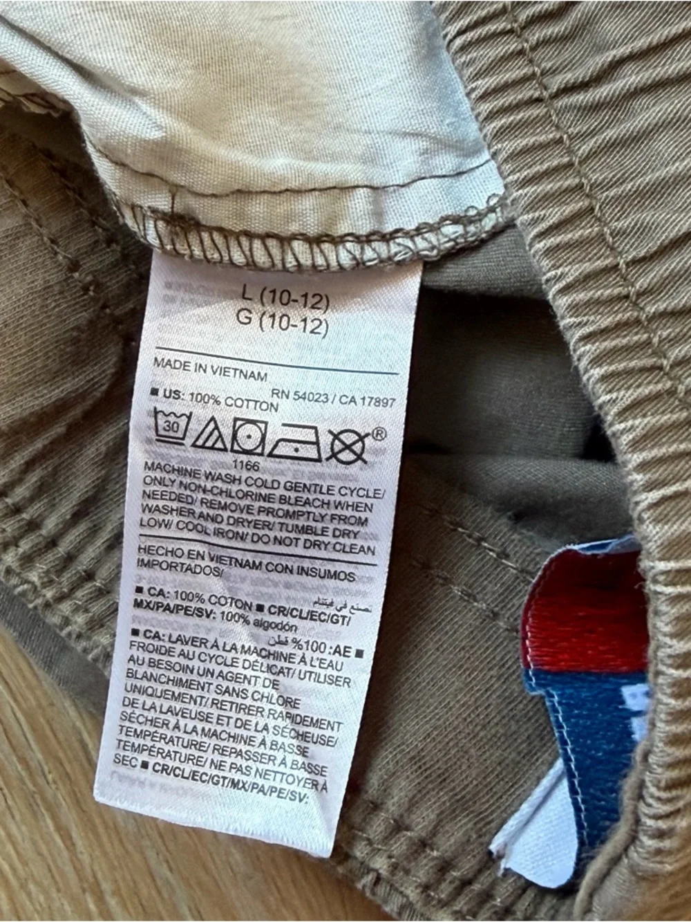Old Navy boys L 10/12 relaxed cargo shorts brown taupe cotton pull-on drawstring